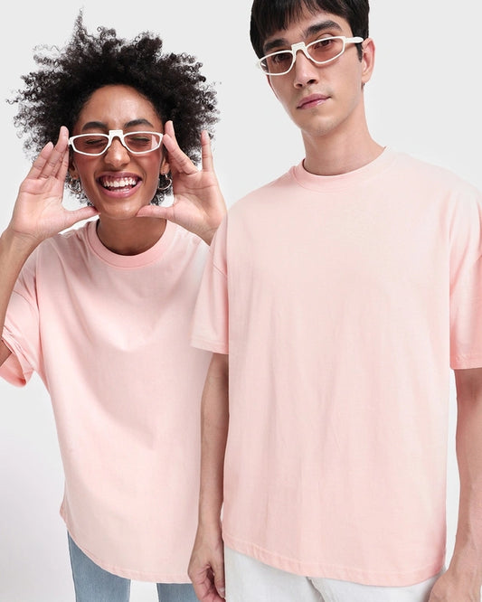 Unisex Pink Streetwear T-shirt