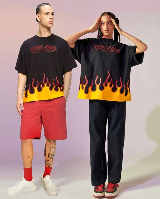 Unisex Black Wild Child Graphic Printed